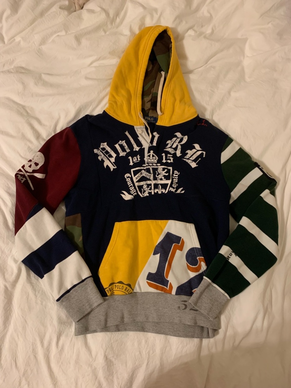 Polo Ralph Lauren patchwork rugby vintage hoodie